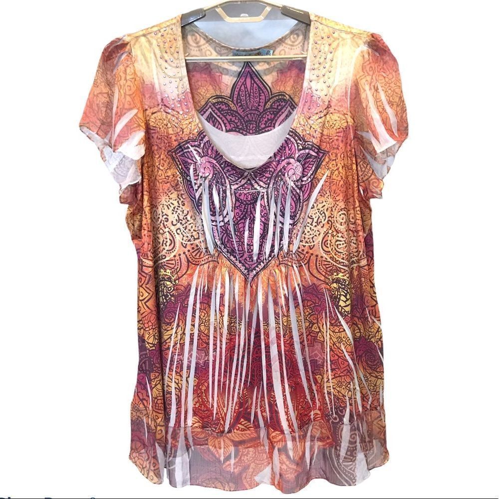 Unity Embellished Top Plus sz 2X